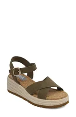 ミア レディース シューズ ヒール プラットフォーム サンダル アンクル MIA Nikky Ankle Straplatform Wedge Sandal Khaki Burn カーキのサムネイル