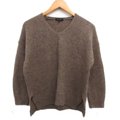 パドカレ pas de calais Vネック ニット セーター スリット リブ 透け感 ワイド 長袖 36 茶 ブラウン /NT25のサムネイル
