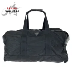 PRADA プラダ テスート サフィアーノ 三角ロゴプレート ブラック 黒 シルバー金具 ナイロン/レザー ボストンバッグ トラベルバッグ 602905【中古】のサムネイル