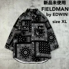 新品 FIELDMAN BY EDWIN エドウィン ペイズリー柄 長袖シャツ XLサイズ ブラック 黒 総柄 バンダナ柄 シャツ トップス カジュアル ストリート アメカジ オーバーサイズ ゆったり 大きいサイズ コットン 綿100% 厚手 メンズ ★ ■◇のサムネイル