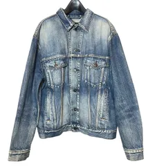 【中古】BALENCIAGA バレンシアガ ロゴ デニムジャケット UP57 2017 02080 サイズ44 ブルー コート・ジャケット 26013504 RDのサムネイル