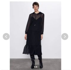 ZARA チュール ジャケット オーガンザボンバージャケット セミ 