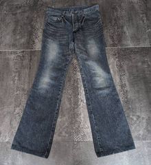 5351 Pour Les Hommes Navy Flare Denim Jeans Snake Skin Patch Mens M 5351プール・オム フレアデニム メンズ M相当 ネイビー 蛇革パッチ