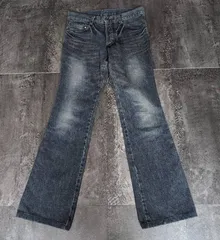 5351 Pour Les Hommes Navy Flare Denim Jeans Snake Skin Patch Mens M 5351プール・オム フレアデニム メンズ M相当 ネイビー 蛇革パッチのサムネイル