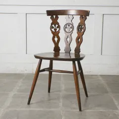 【！送料別！】 Ercol シスルバックチェア クッション エルム 英国 椅子 ヴィンテージ アーコール 木彫刻 ダイニングチェア イギリス ビンテージ 81009 Ercol シスルバックチェア クッション エルム 英国 椅子 ヴィンテージ