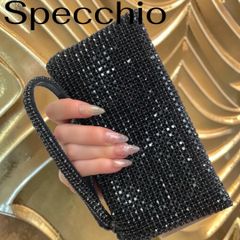 未使用級 SPECCHIO クロコ型押し 金具付きスパンコールバッグ - メルカリ