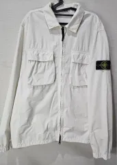 百貨店購入/S級 STONE ISLAND ストーンアイランド オールドエフェクト 114WN 白 オーバーサイズシャツ ジャケットのサムネイル