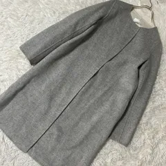 M-premier BLACK ウールコート ライトグレー 36 ノーカラー キレイめのサムネイル