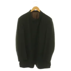 アルマーニ コレツィオーニ ARMANI COLLEZIONI ノーカラーコート アウター 総裏地 ダークブラウン 青 ブルー /CX ■GY53のサムネイル