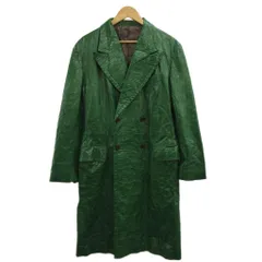 ポールスミス PAUL SMITH レザーコート 本革 豚革 L 緑 グリーン ダブルブレスト 長袖 ロング丈 /PP ■GY75のサムネイル
