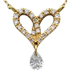 箱 ギャラ AHKAH アーカー フィルージュ ハート ダイヤモンド ダイヤ ネックレス K18 YG 750 0.19ct イエローゴールド VC1389010100 フィルージュハートスウェイフル  ペンダント ジュエリー ドロップ スウィング 5180のサムネイル