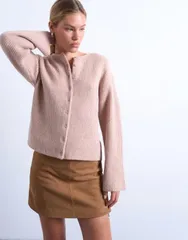 トップショップ レディース アウター カーディガン リブニット ニット Topshop easy rib knit relaxed cardigan in oat Oatのサムネイル