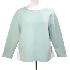 ノーリーズ Nolley's ドッキングダンボールプルオーバーカットソー 長袖 ドロップショルダー 38 M相当 ミントグリーン ホワイト 1-0035-1-03-001 /Xのサムネイル