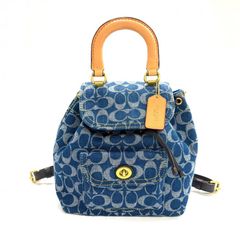 希少色】COACH コーチ リア バックパック シグネチャー デニム - メルカリ