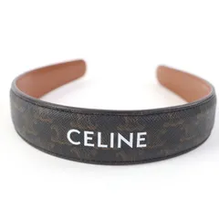 極美品☆CELINE セリーヌ 2022年製 46Z952CCT レザー トリオンフ ロゴ入り ヘアバンド カチューシャ タン イタリア製 レディース 箱付きのサムネイル