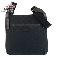 美品 GUCCI グッチ ブラック 黒 シルバー金具 ナイロン 03090 クラッチ