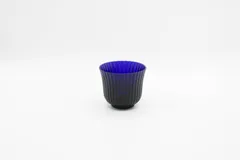【和食器】 小鉢 料亭の器 瑠璃色 ガラス鉢 菊割 モールグラス ぐい呑み SDGs 244のサムネイル
