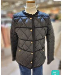 TAION×anuans】ノーカラーキルティングショートダウン ネイビー - メルカリ