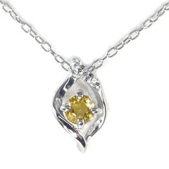未使用品 pt950 天然シトリン pt850 ネックレス - メルカリ