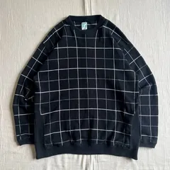 00s　archive　Japanese Label　EVOLVE　グラフチェック　格子柄　ブラック×グレー×ホワイト　モノトーンカラー　スウェット　トレーナー　ポケット付　L　ビッグサイズ　ストリートC-BOY　Graph check sweat shirtのサムネイル