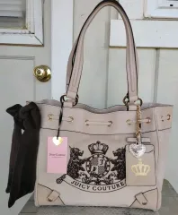 JUICY COUTURE ジューシークチュール スコティドッグ デイドリーマー ハードドリーマー Ver. トートバッグ ヴィンテージ ギャル ツアーベルベット ベージュ アイボリーのサムネイル