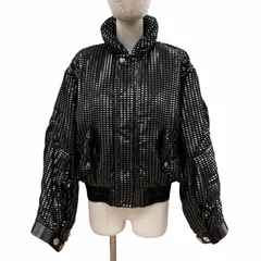 未使用品◇LOUIS VUITTON ルイヴィトン 23SS 1AAXI4 レザー モノグラム ジップアップ クロップド パファージャケット 34 伊製 正規品のサムネイル
