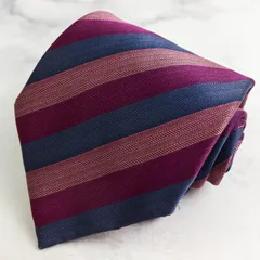 ステファノリッチ ブランド ネクタイ ストライプ柄 シルク イタリア製 PO メンズ ネイビー STEFANO RICCI 【中古】のサムネイル