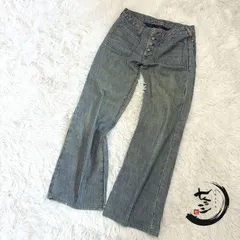 【美品】45RPM STUDIO ヒッコリー ブーツカット デニムパンツ 28 日本製 綿100% ボタンフライ 45rpmのサムネイル