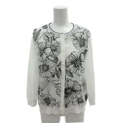 アクアスキュータム AQUASCUTUM カーディガン 花柄 ラウンドネック 長袖 白 ホワイト /TQ ■GY06のサムネイル