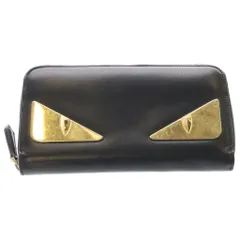FENDI (フェンディ) バグズアイ モンスター ラウンドジップ レザー ロングウォレット 長財布 ブラック 7M0210-SQP-189-3260のサムネイル