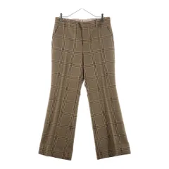 GUCCI (グッチ) 24SS ホースビット総柄 チェックウールスラックスパンツ ブラウン 756017 ZAOPDのサムネイル