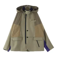 Sacai (サカイ) 21AW Wool Melton Jacket ウールメルトンジャケット 素材切替 フードジップアップジャケット ベージュ 21-02617Mのサムネイル