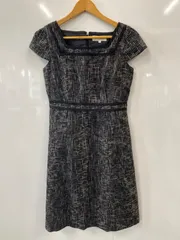 PC131⚫︎SOUP⚫︎スープ⚫︎ワンピース⚫︎キャップスリーブ⚫︎ツイード⚫︎レディース⚫︎size9⚫︎黒×白のサムネイル