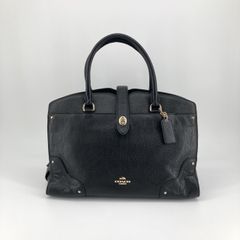 極美品 コーチ ハンドバッグ ターンロック オールレザー 黒 ブラック