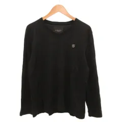 ブラックレーベルクレストブリッジ BLACK LABEL CRESTBRIDGE Tシャツ 長袖 チェック ジャガード ロゴ L 黒 ブラック /JSのサムネイル