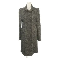 ザラウーマン ZARA WOMAN コート アルパカ混 モヘヤ混 M 黒 ブラック ミックスカラー ダブルブレスト 長袖 /AH39 ■ECB006のサムネイル