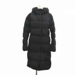 ユニクロ UNIQLO シームレスダウンロングコート 上着 M 黒 ブラック フード付き 無地 長袖 アウター ダウンコート 212-420253 /YU ■ECB006のサムネイル