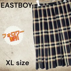 07002　EASTBOY　イーストボーイ　チェック柄スカートブラック　黒　ベージュ　薄茶　レッド　赤　XLサイズ　レディースのサムネイル