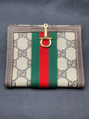 Gucci 二つ折り財布 ベージュ/グリーン/レッド - メルカリ