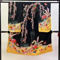 【中古品】七五三 753 四つ身着物 四ツ身着物  黒 黒色 7歳 7才 7-710 HAPZ131000のサムネイル