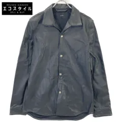 AKM　エイケイエム　S118 LMB033 21SS ブラック ラムスキン WRINKLE ITALIAN SHIRTS レザーシャツジャケット　XLのサムネイル