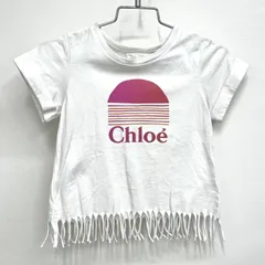 【クロエ Chloe】キッズ ロゴフリンジTシャツ 95 (3) ホワイトのサムネイル