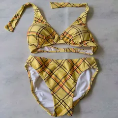 ☆ PIKO ピコ 大人可愛いイエローチェック柄ビキニ 水着 上下セット(11L)のサムネイル