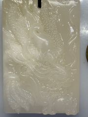 和田玉 精彫龍牌ペンダントネックレス 3845-1/8 - メルカリ