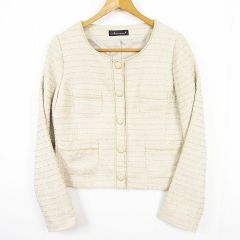 아르테마벨 artemarvel 노 칼라 재킷 레이온 9AR 라이트 베이지 라메 kz14996