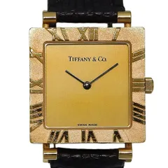 【TIFFANY&Co.】ティファニー アトラス スクエア L3630 K18イエローゴールド×リザード クオーツ アナログ表示 レディース ゴールド文字盤 腕時計のサムネイル