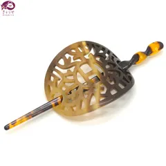 HERMES エルメス ロカイユ バッファローホーン かんざし ヘアアクセサリー H モチーフ ヘアピック長さ17.8㎝ 24.95g 箱のサムネイル