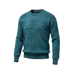 58g7 YVES SAINT LAURENT イヴサンローラン クルーネック ニットセーター 3Dニット サイズLL グリーン メンズ 紳士服o07tのサムネイル
