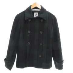 ビームスボーイ BEAMS BOY ピーコート Pコート ウール F 緑 グリーン 紺 ネイビー チェック柄 格子柄 /NL ■YHS16のサムネイル