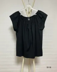 DKNY ブラック オフショルダー ブラウス 66 77のサムネイル